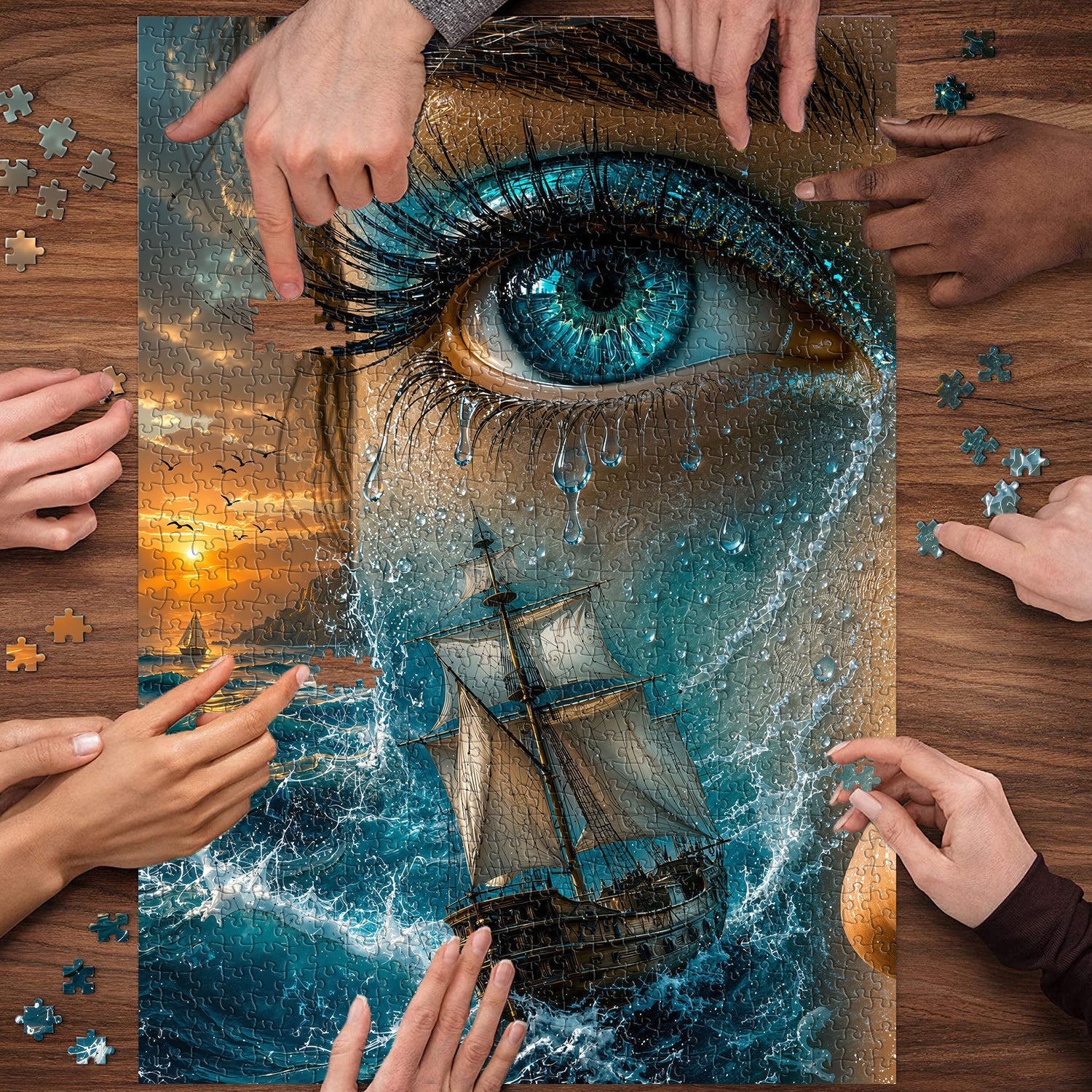 Sailing the Sea of Tears Jigsaw Puzzle 1000 Pieces