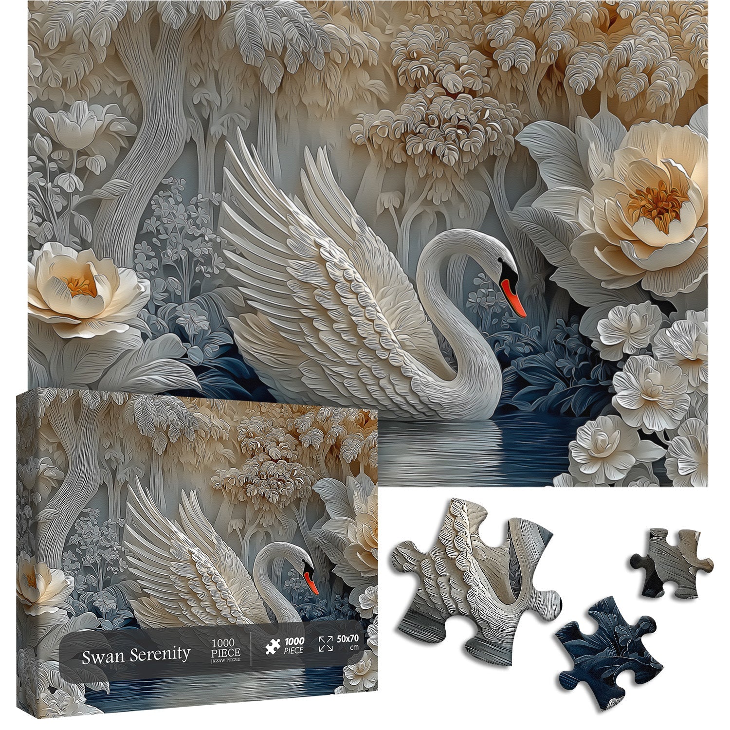 Swan Serenity Jigsaw Puzzle 1000 Pieces