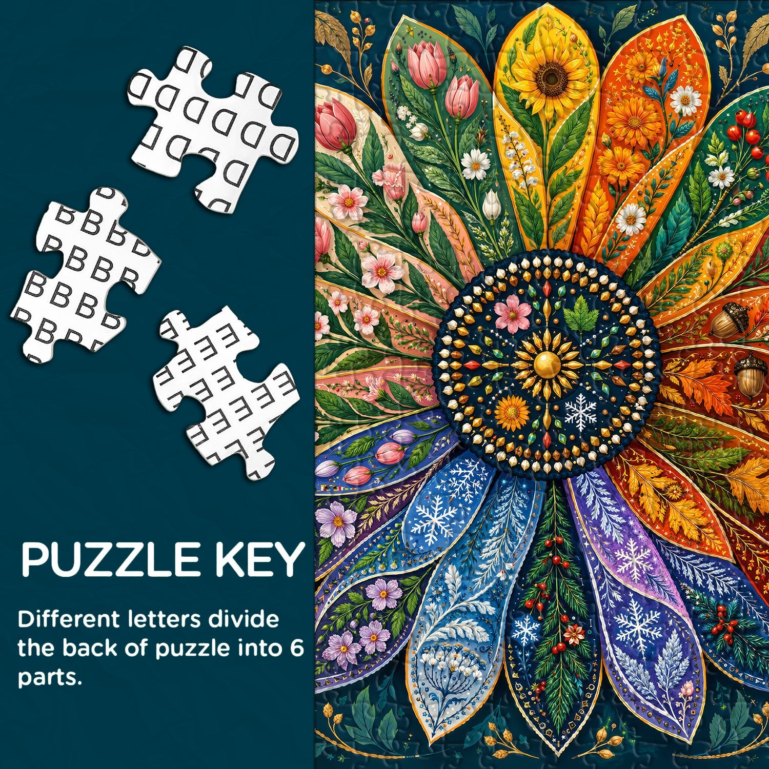 Seasonal Flower Wheel Jigsaw Puzzle 1000 Piece