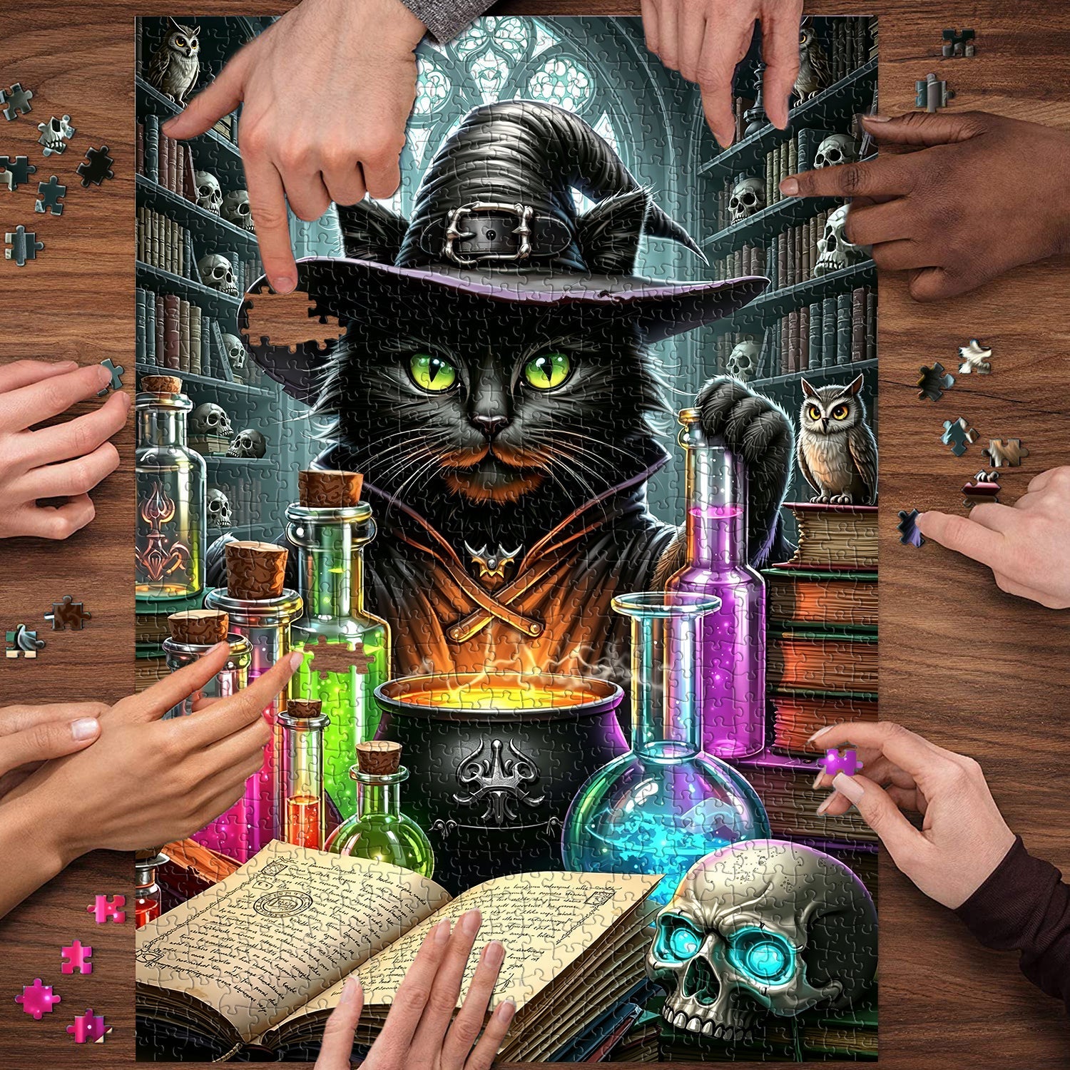Potions Black Cat Wizard Jigsaw Puzzle 1000 Pieces