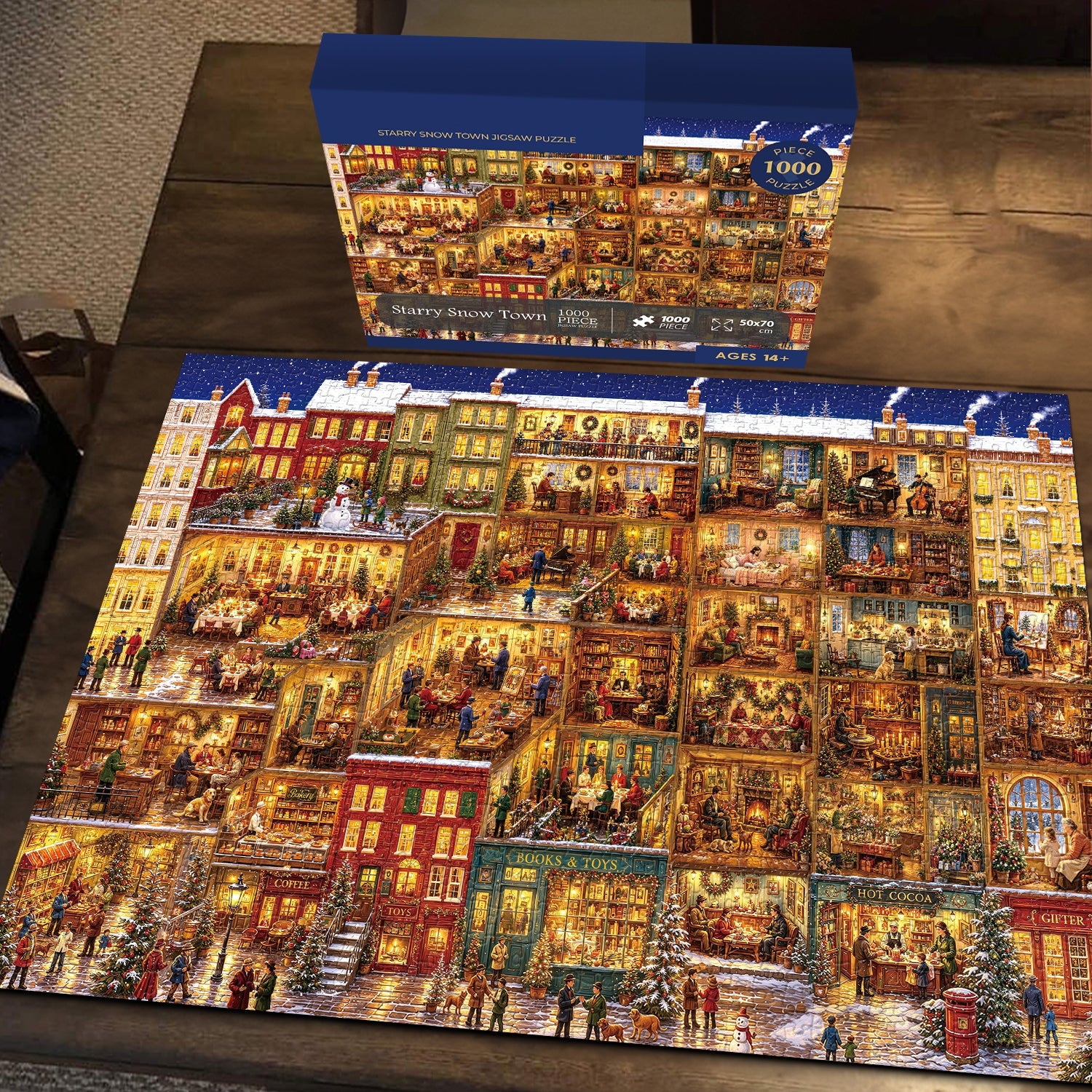 Starry Snow Town Jigsaw Puzzle 1000 Piece
