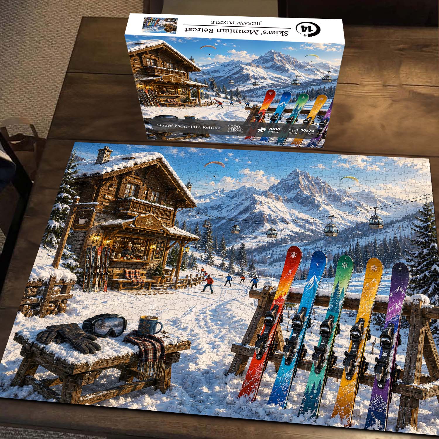 Skiers' Mountain Retreat Jigsaw Puzzle 1000 Pieces