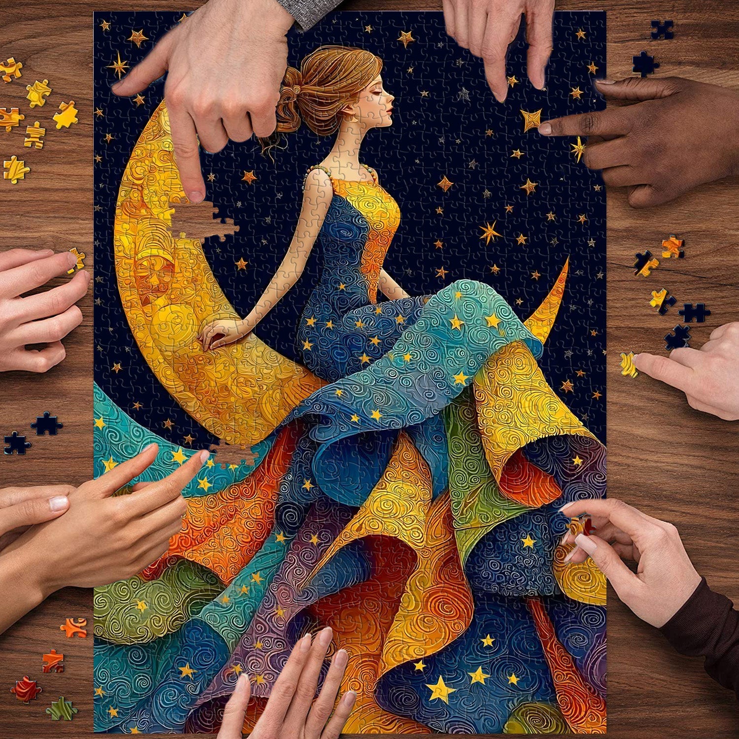 Woman of Star & Moon Jigsaw Puzzle 1000 Pieces