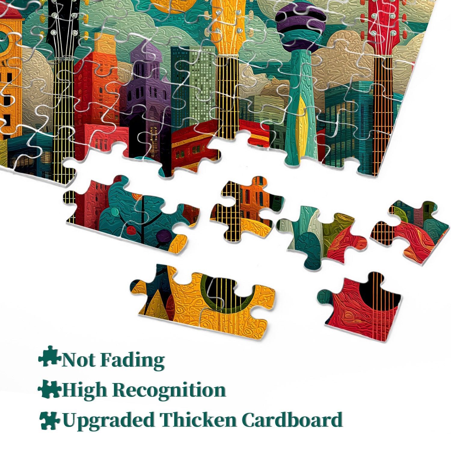 Guitar & City Jigsaw Puzzle 1000 Pieces