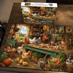Country Rooster Crow Hut Jigsaw Puzzle 1000 Pieces