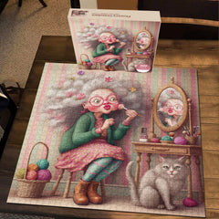Puzzle de 1000 pièces Mamie fleurie