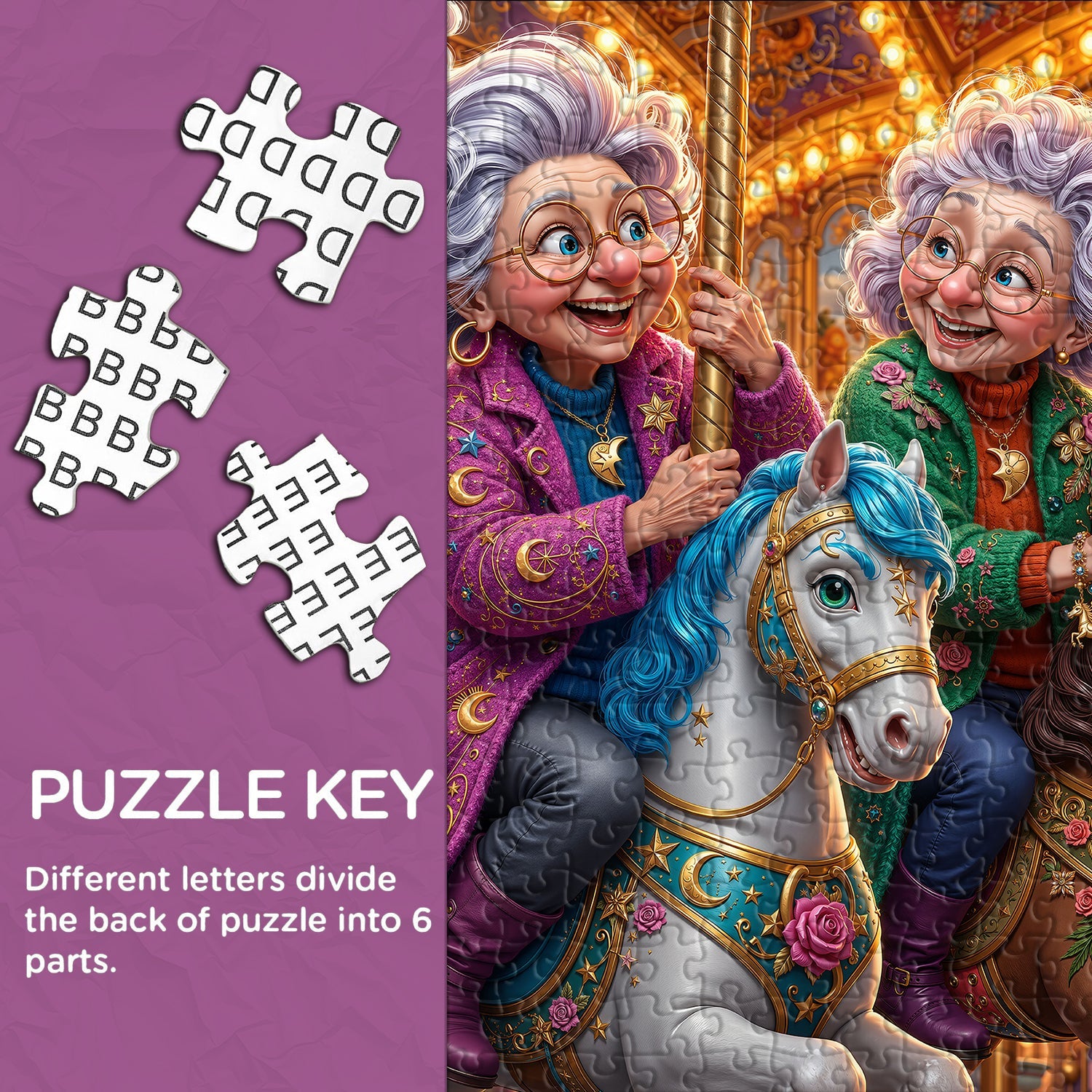 Grandmas' Carousel Trip Jigsaw Puzzle 1000 Pieces