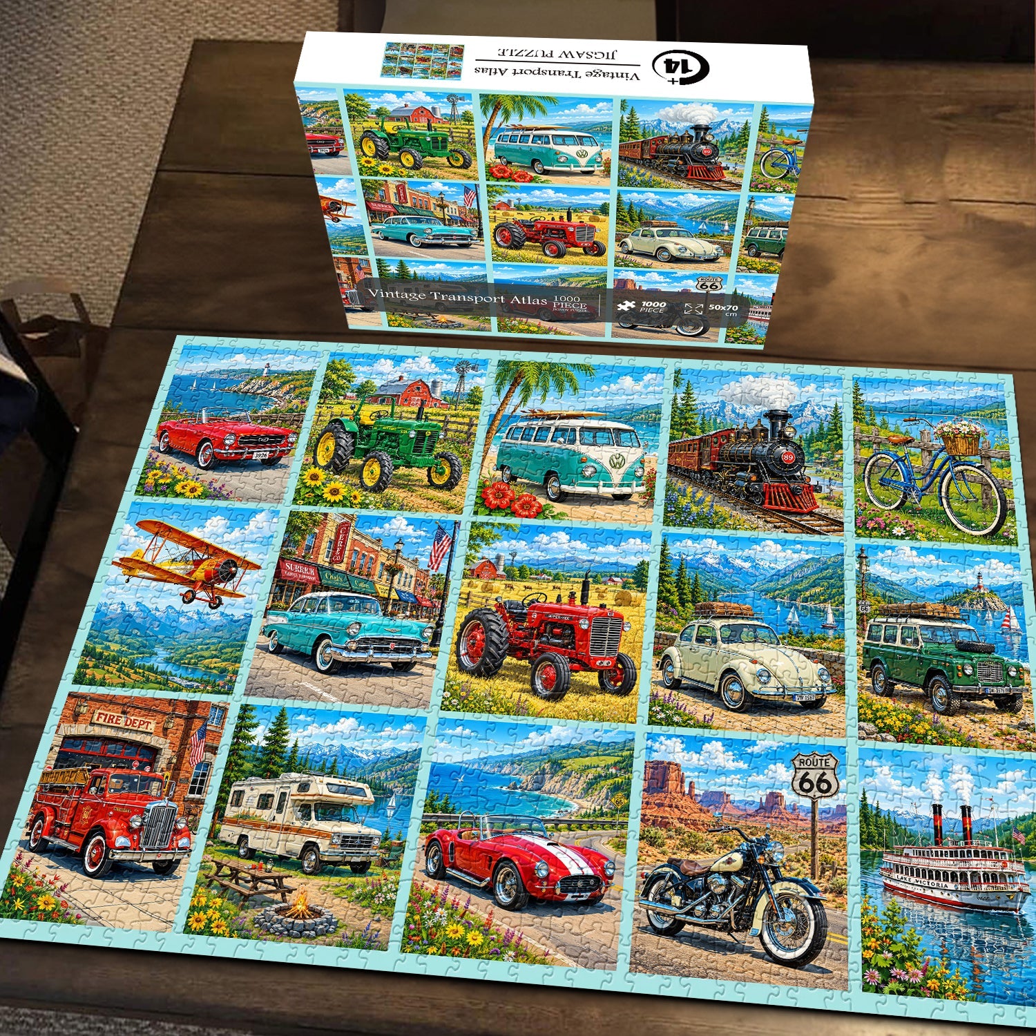 Vintage Transport Atlas Jigsaw Puzzle 1000 Piece