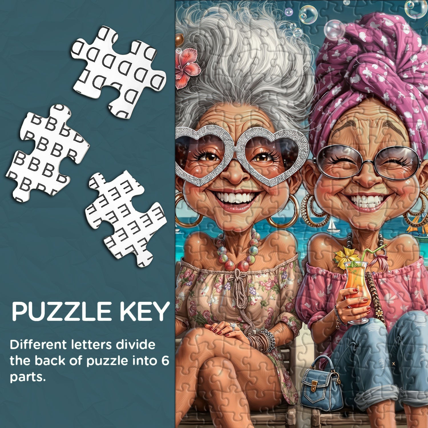 Grannies’ Beach Holiday Jigsaw Puzzle 1000 Piece