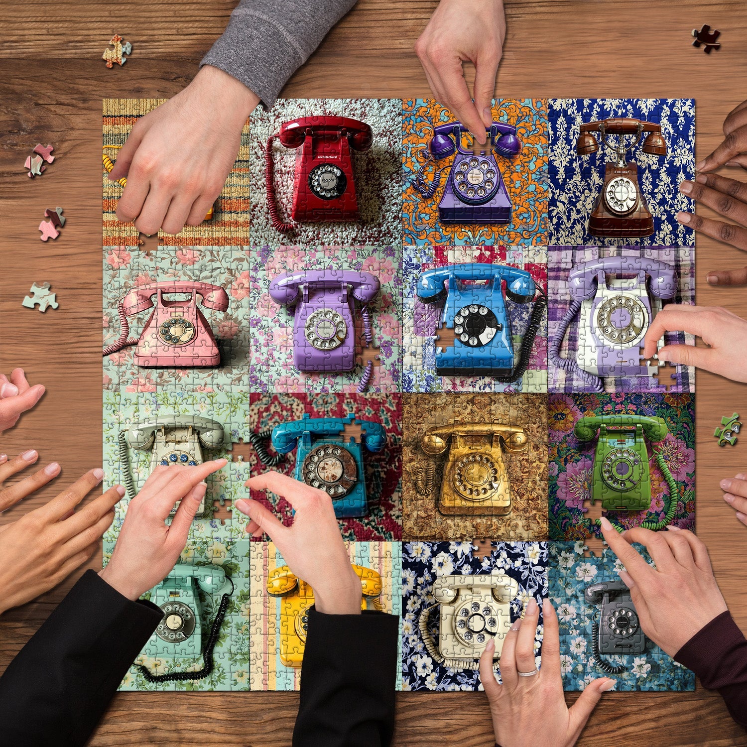 Retro Telephone Collage Jigsaw Puzzle 1000 Pieces