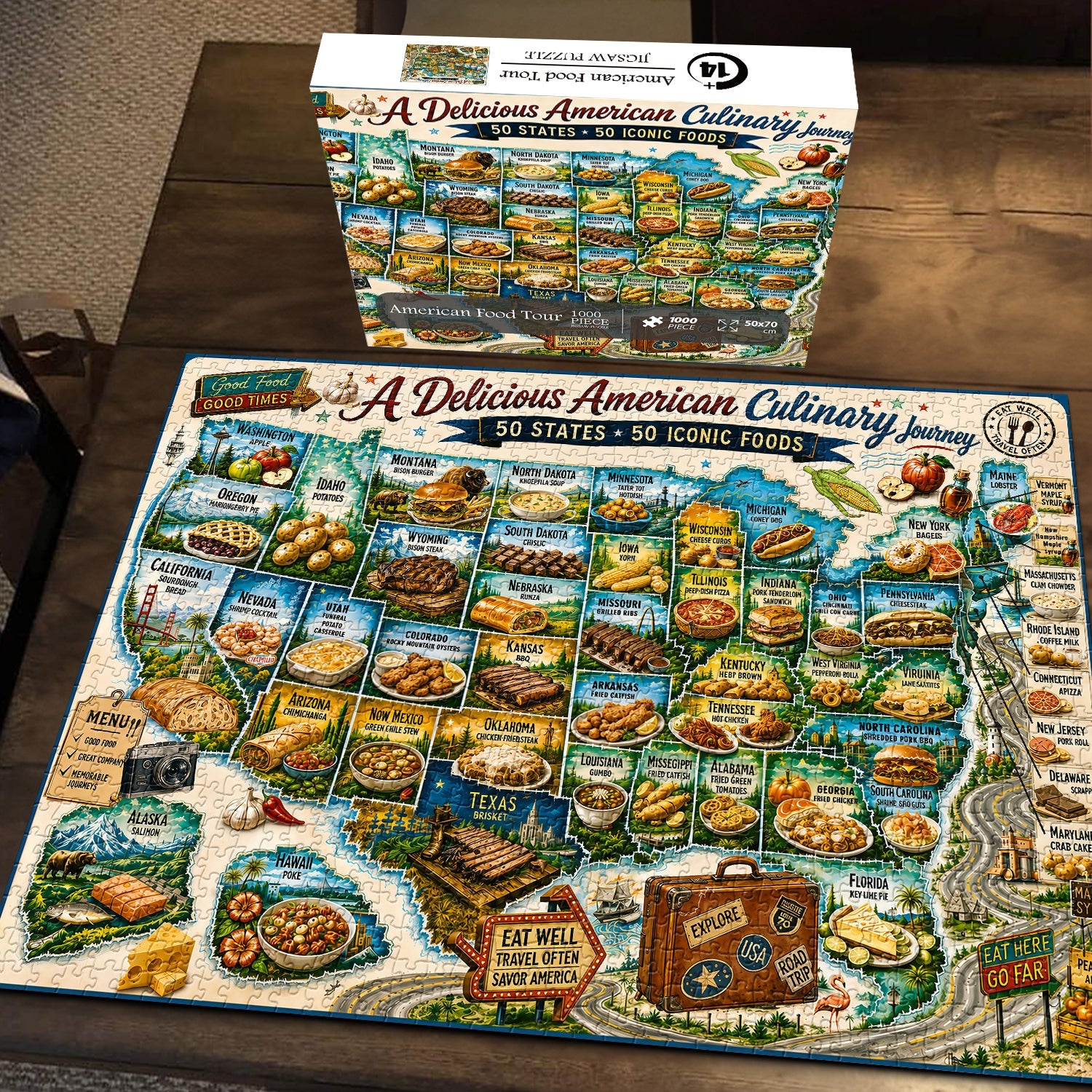 American Food Tour Jigsaw Puzzle 1000 Pieces