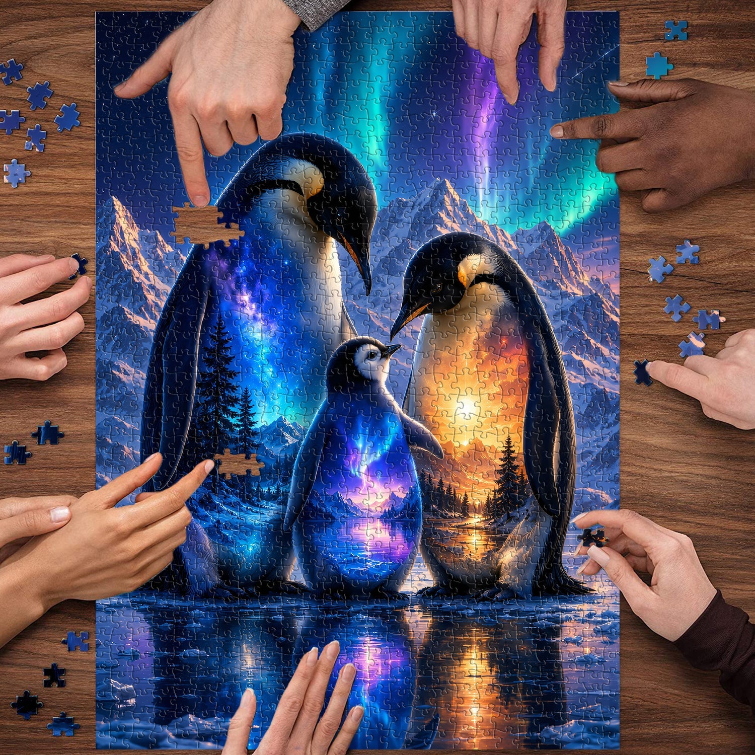 Aurora Penguin Family Jigsaw Puzzle 1000 Pieces