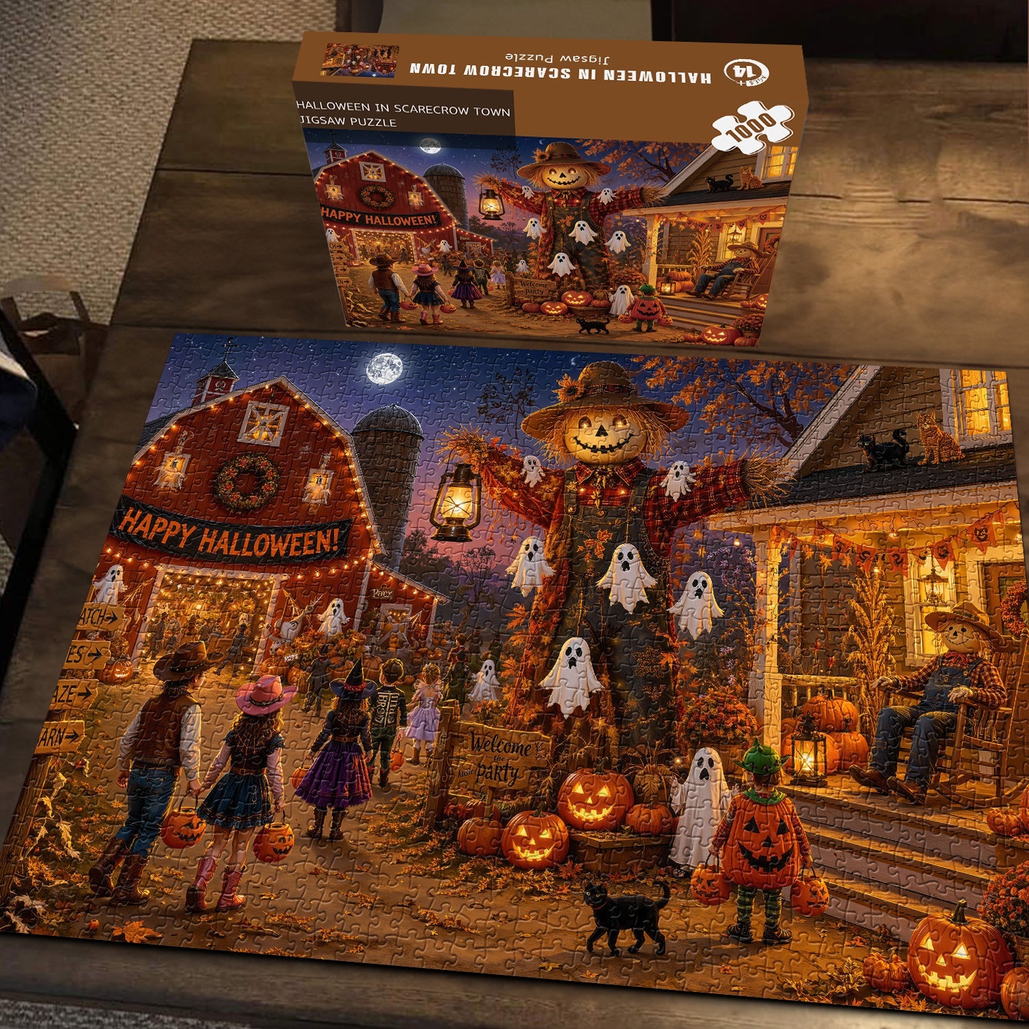 Halloween in Scarecrow Town Jigsaw Puzzle 1000 Pieces