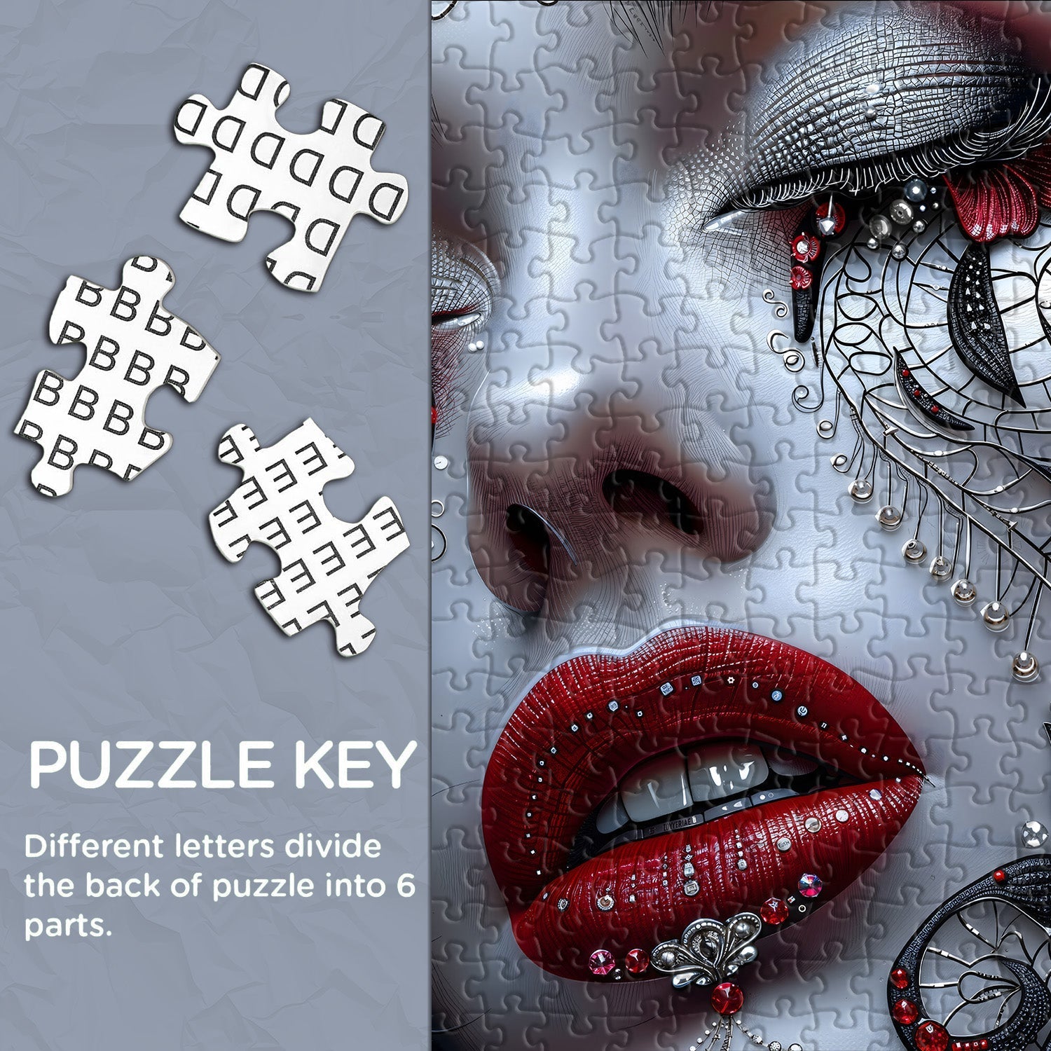 Silver Lace Kiss Jigsaw Puzzle 1000 Pieces