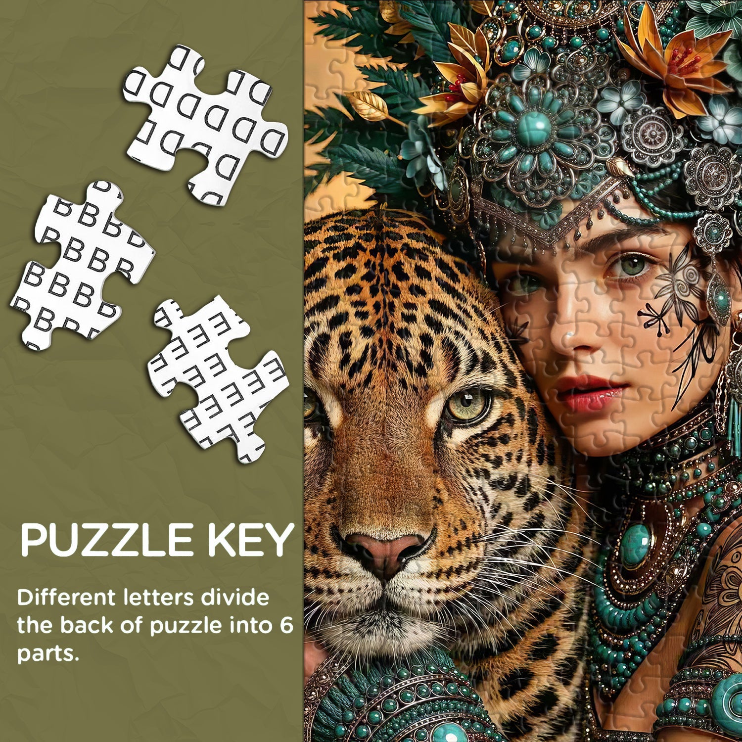 Tribal Feline Jigsaw Puzzle 1000 Pieces
