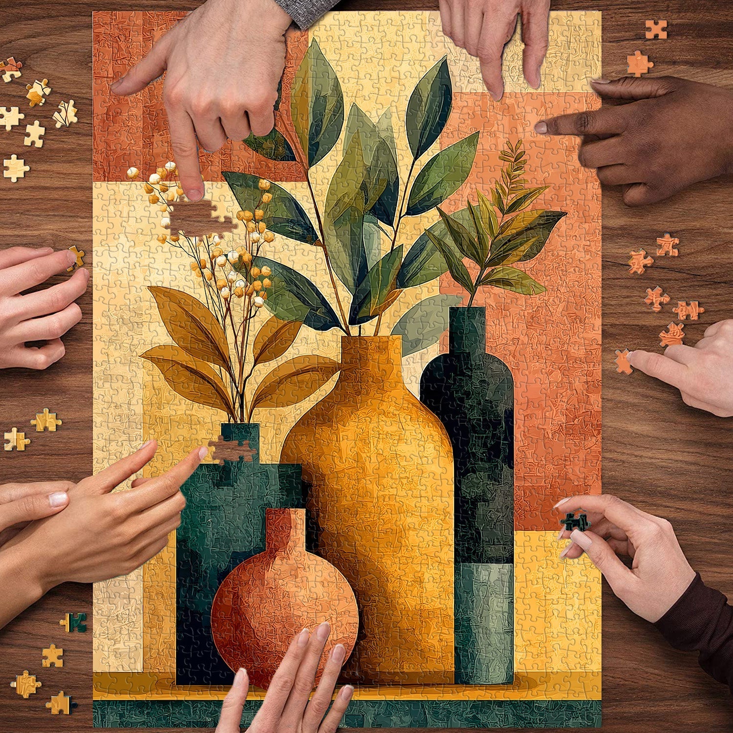 Puzzle d'art nature morte aux tons chauds 1000 pièces