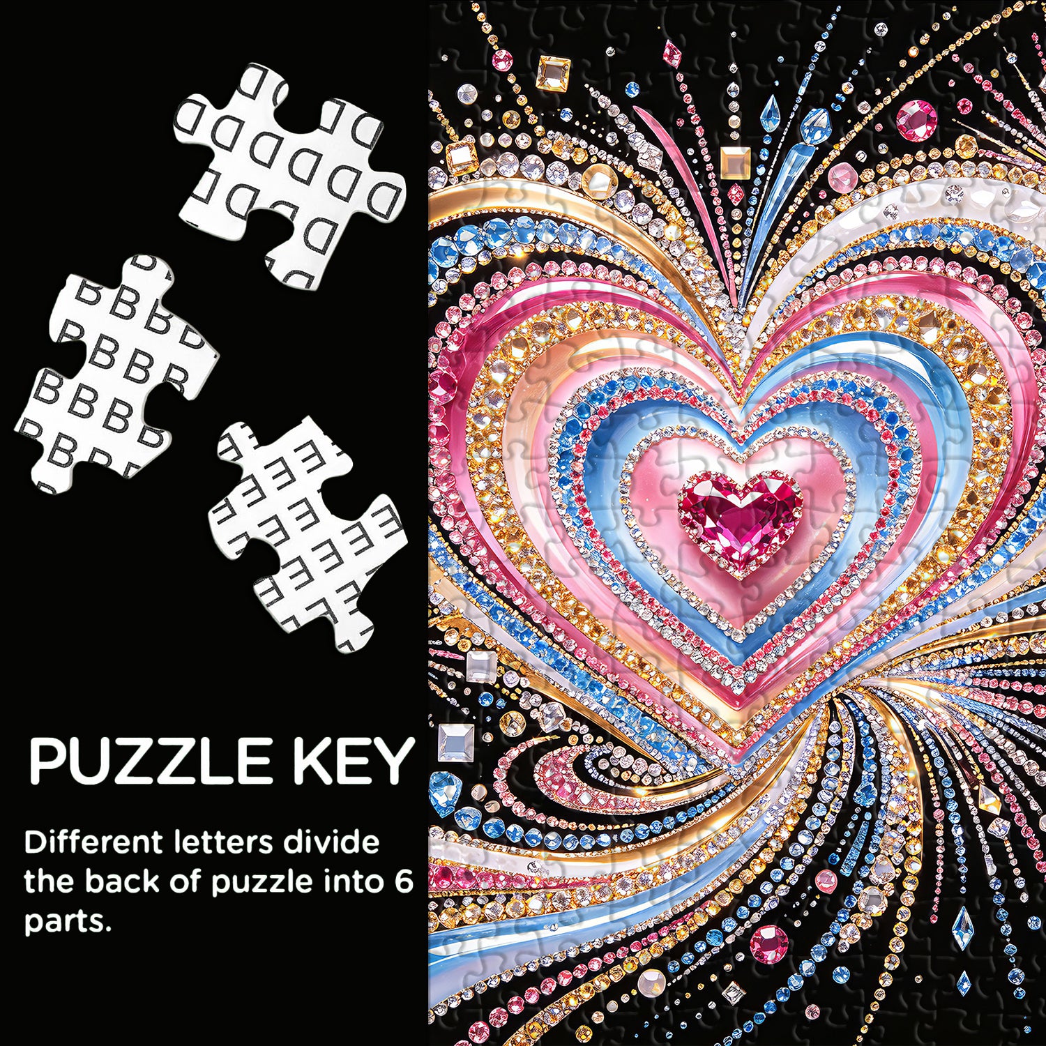 Puzzle Cœur Gemme Éblouissante 1000 Pièces