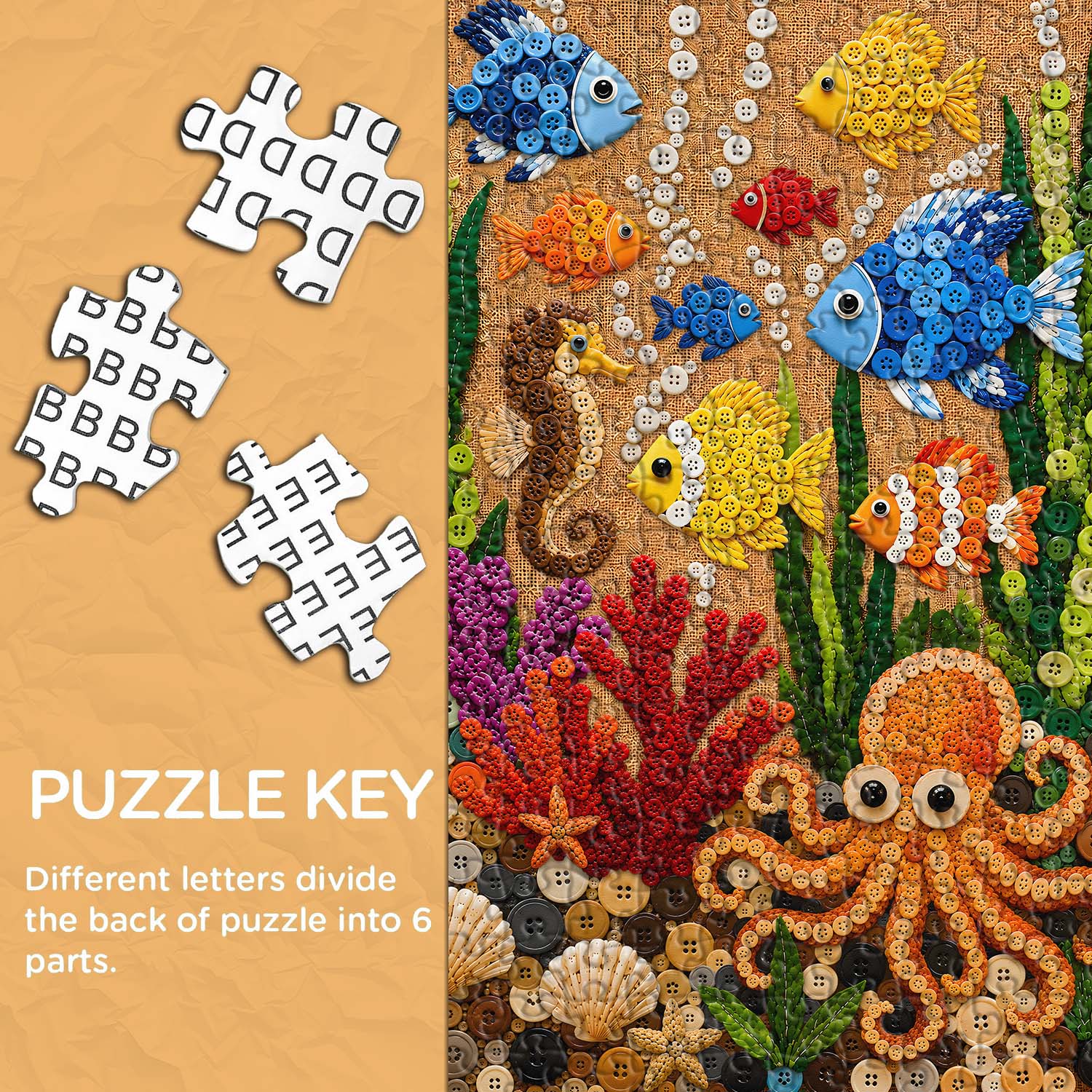 Button Sea Life Jigsaw Puzzle 1000 Pieces
