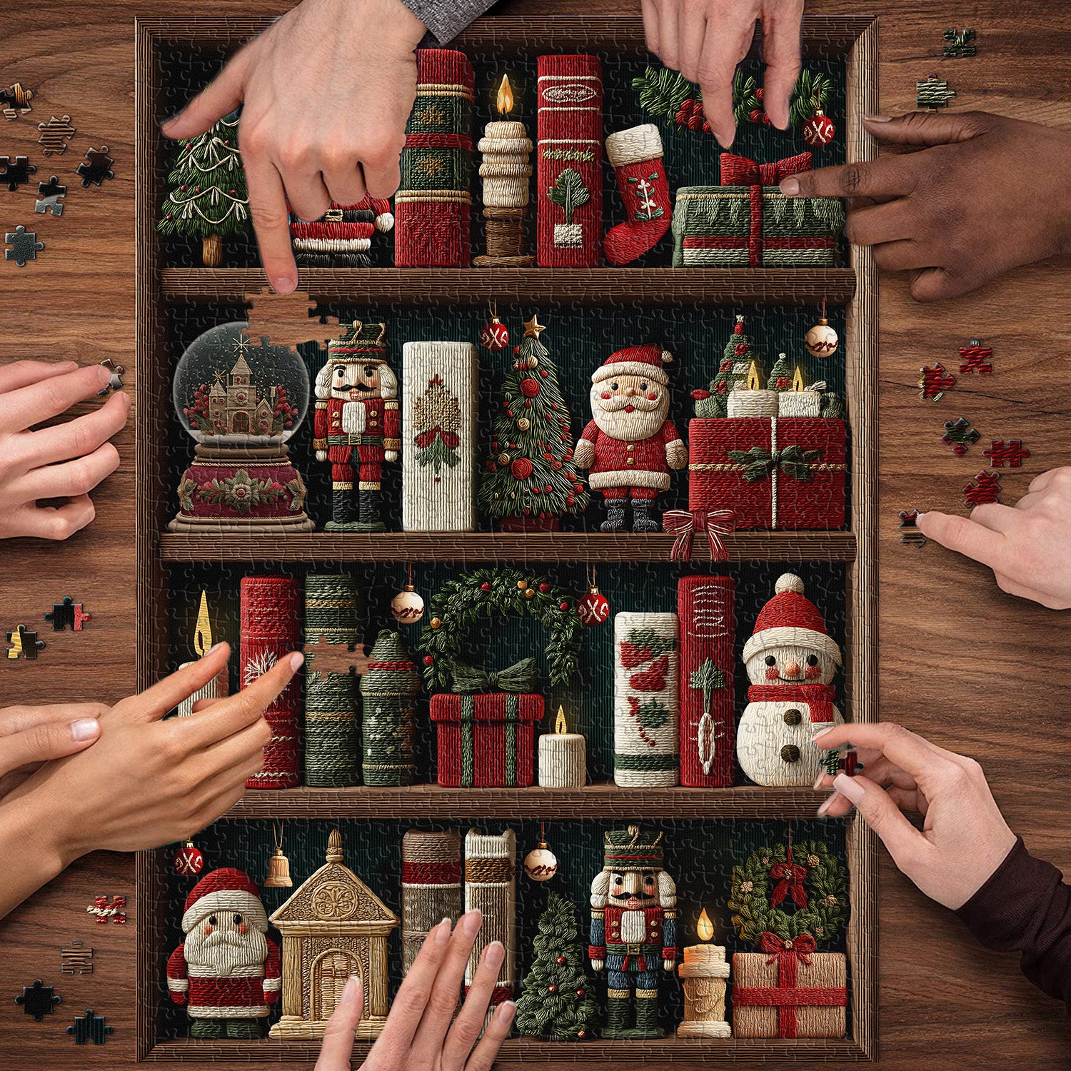 Christmas Bookshelf Jigsaw Puzzle 1000 Piece
