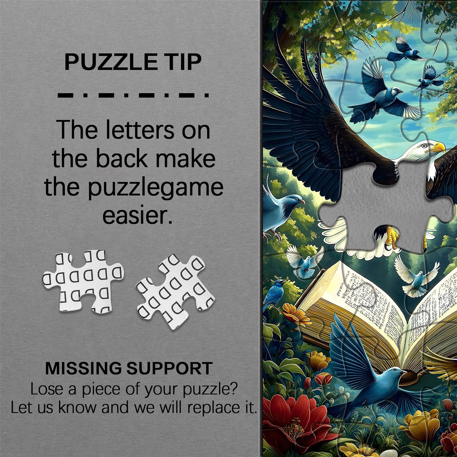 ``Eagle Plumes Pages Puzzle de 1000 pièces``