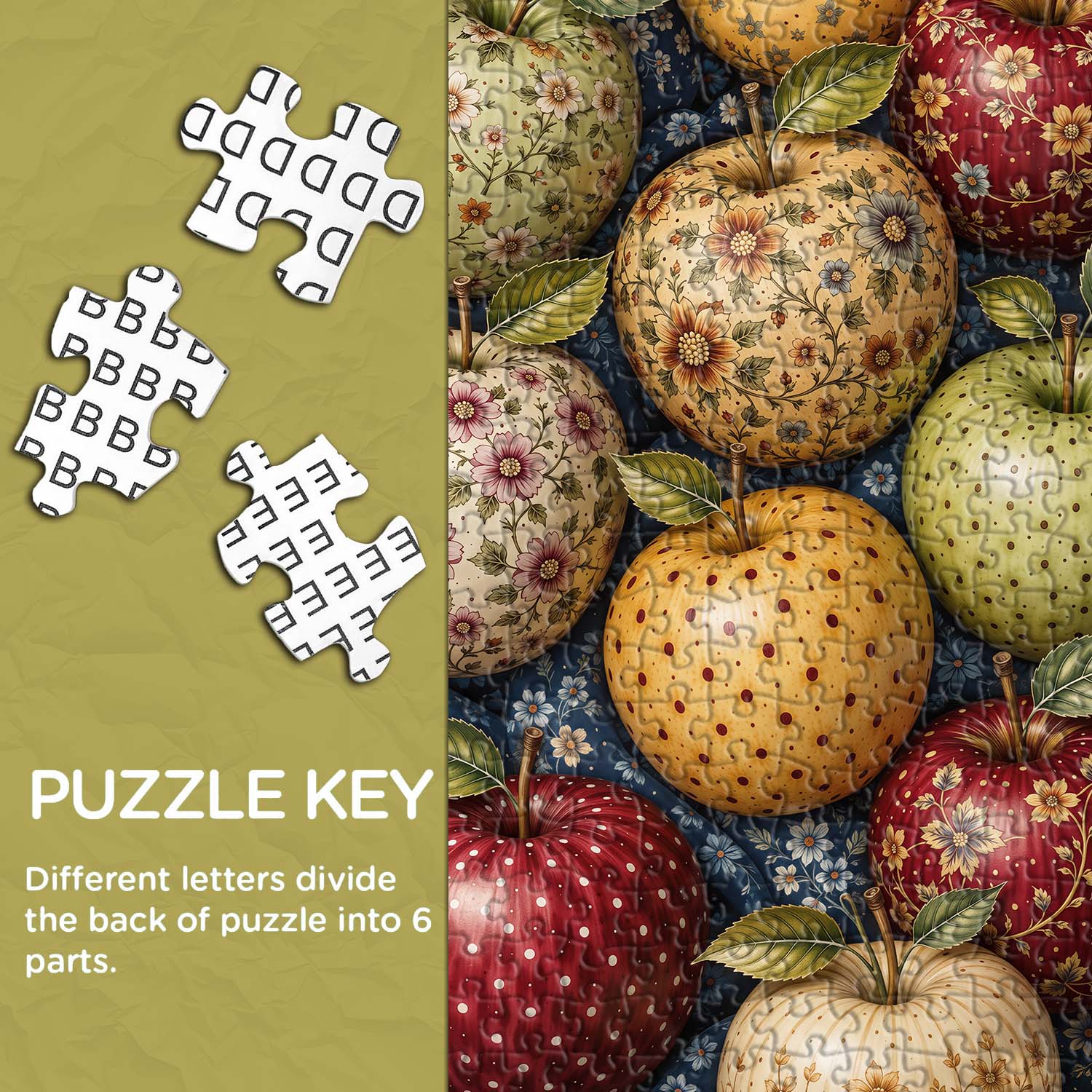 Floral Carved Apples Jigsaw Puzzle 1000 Piece