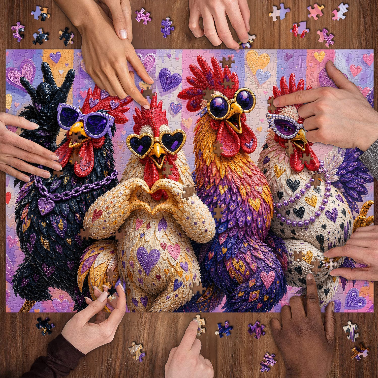 Cool Rooster Crew Jigsaw Puzzle 1000 Piece