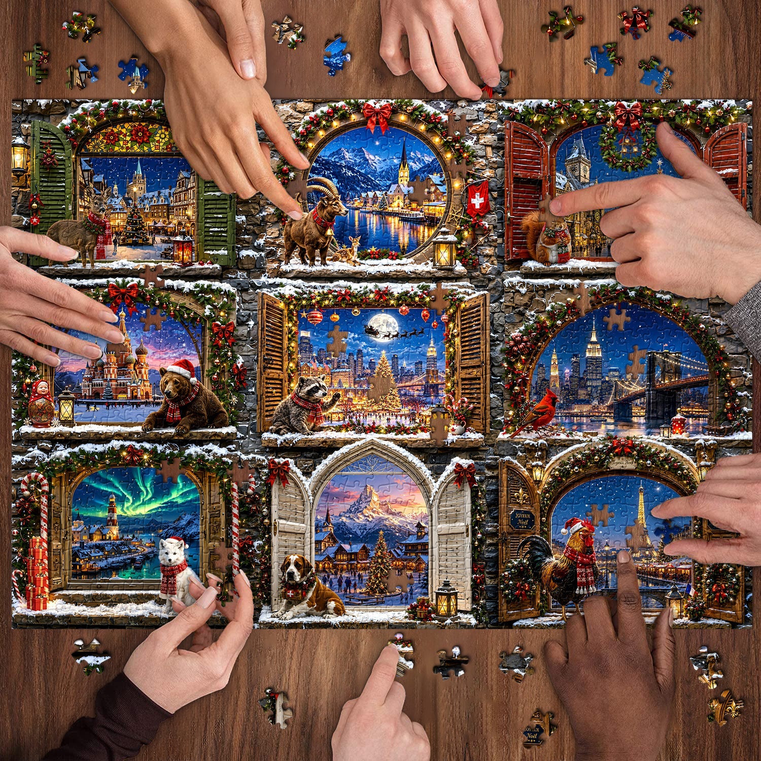 Christmas Windows Jigsaw Puzzle 1000 Piece