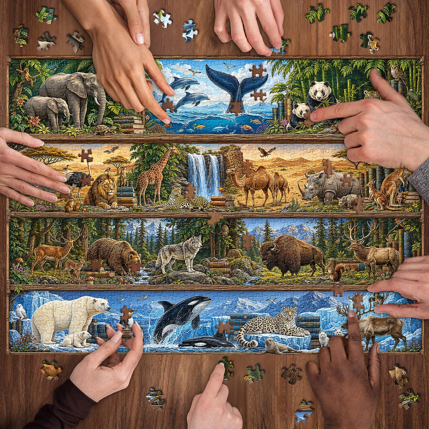 Wildlife Bookshelf Jigsaw Puzzle 1000 Pieces