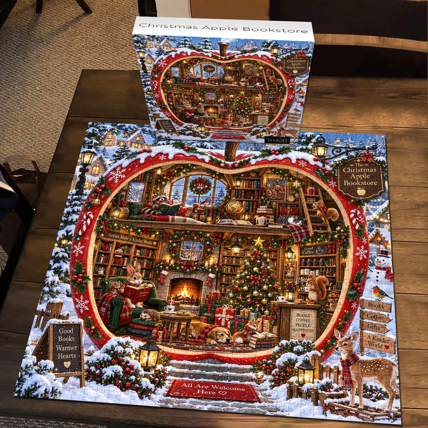 Christmas Apple Bookstore Jigsaw Puzzle 1000 Pieces