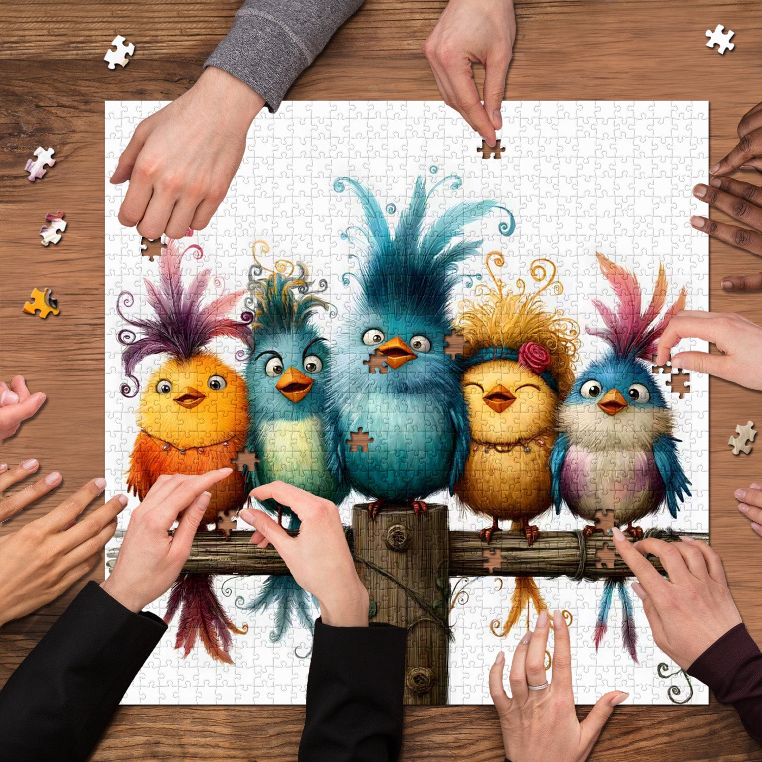 Cartoon Birds Jigsaw Puzzle 1000 Pieces