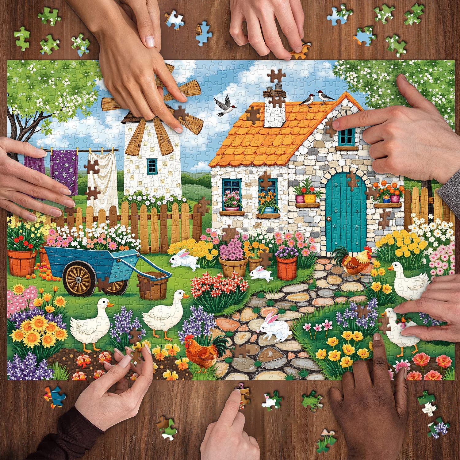 Windmill Pet Courtyard Jigsaw Puzzle 1000 Pieces