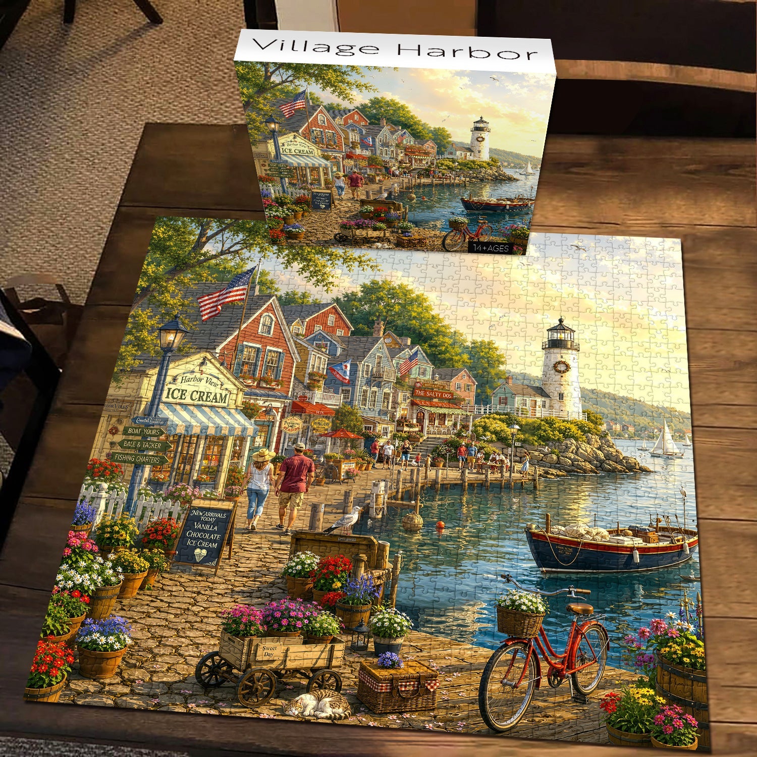 Village Harbor Jigsaw Puzzle 1000 Piece