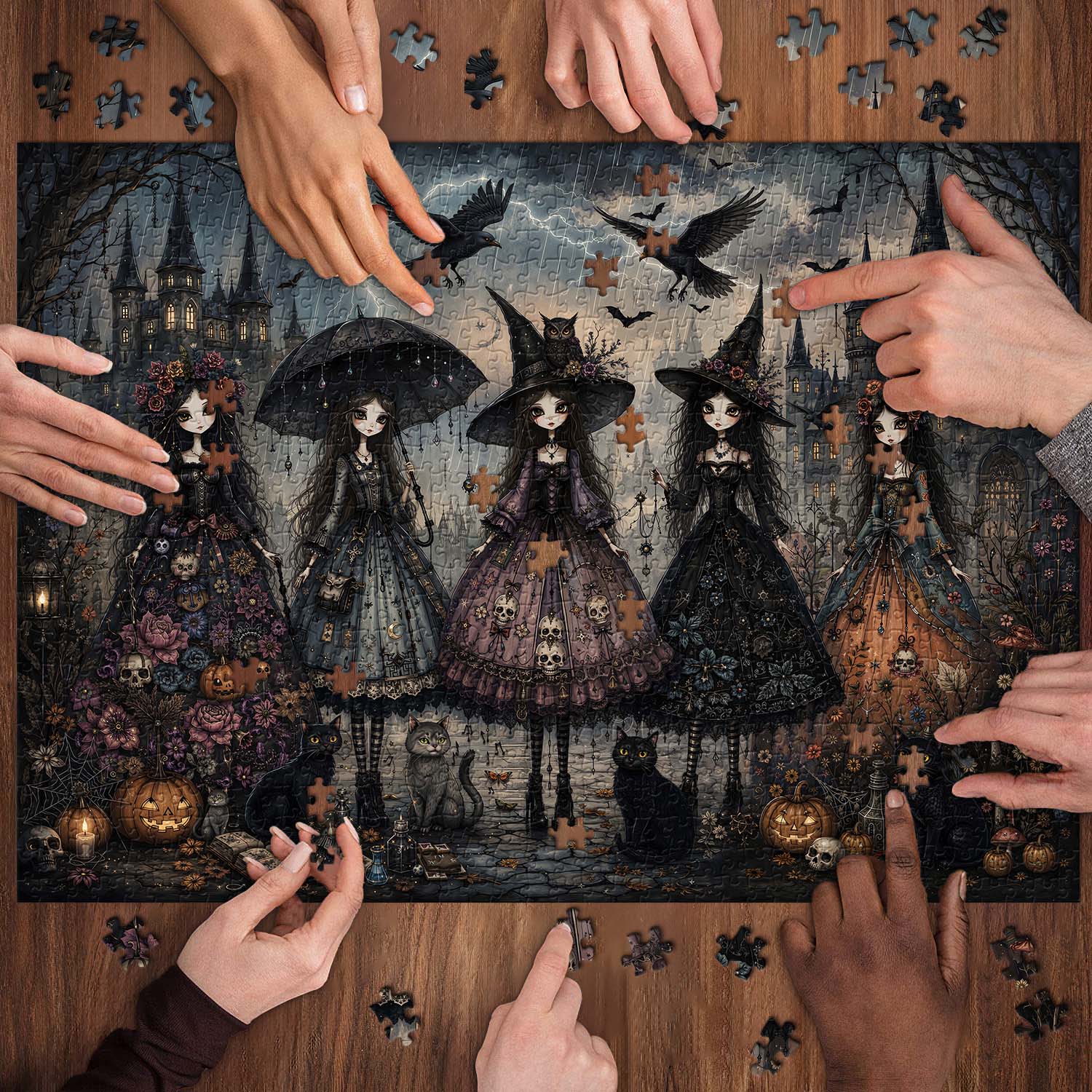 Night Witches Gathering  Jigsaw Puzzle 1000 Pieces