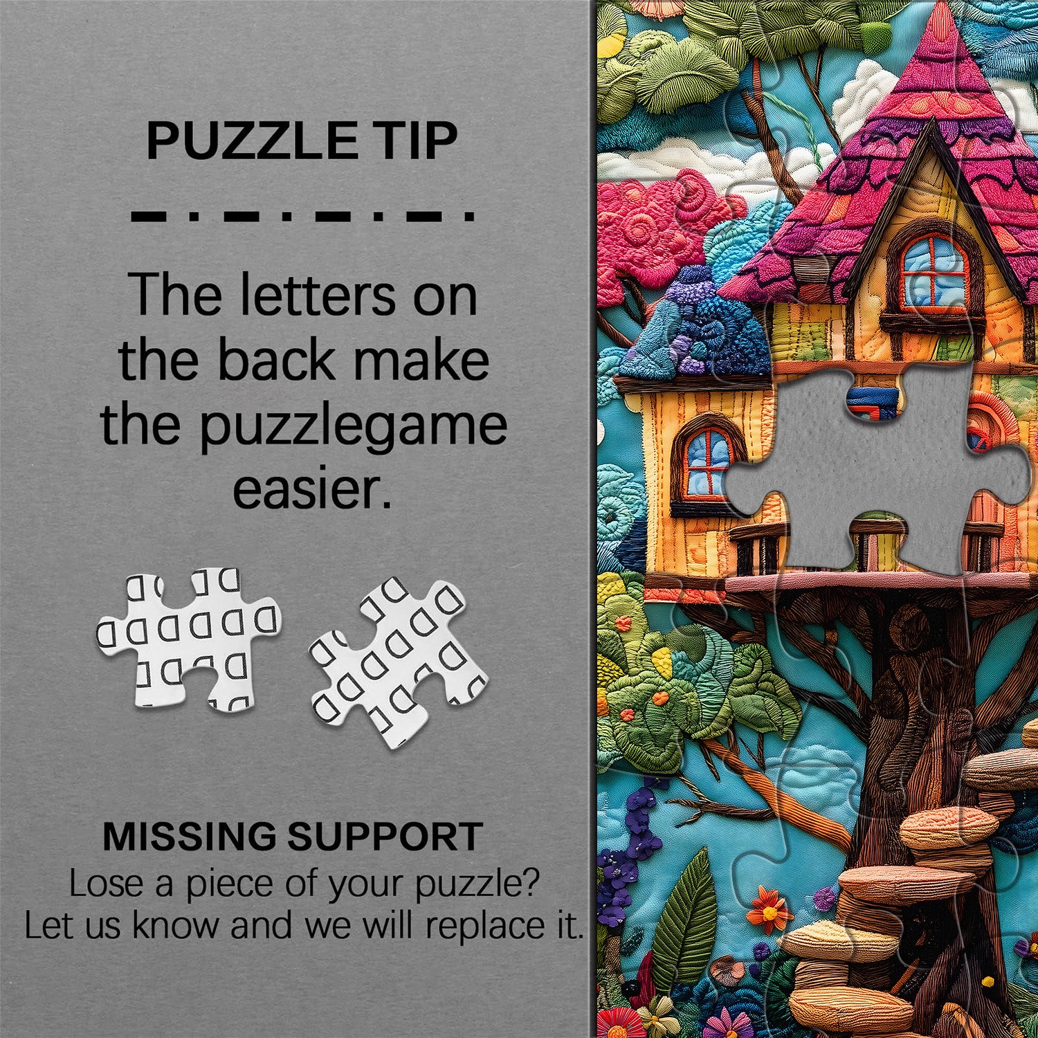 Quilted Art Treehouse Jigsaw Puzzle 1000 Pieces