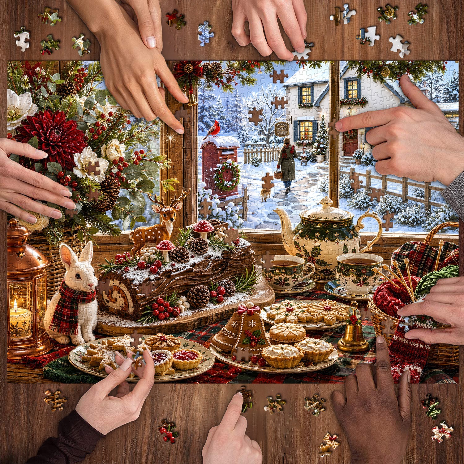 Christmas Window Feast Jigsaw Puzzle 1000 Pieces