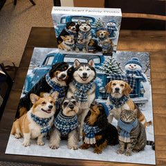 Winter Scarf Family Photo Jigsaw Puzzle 1000 Pieces