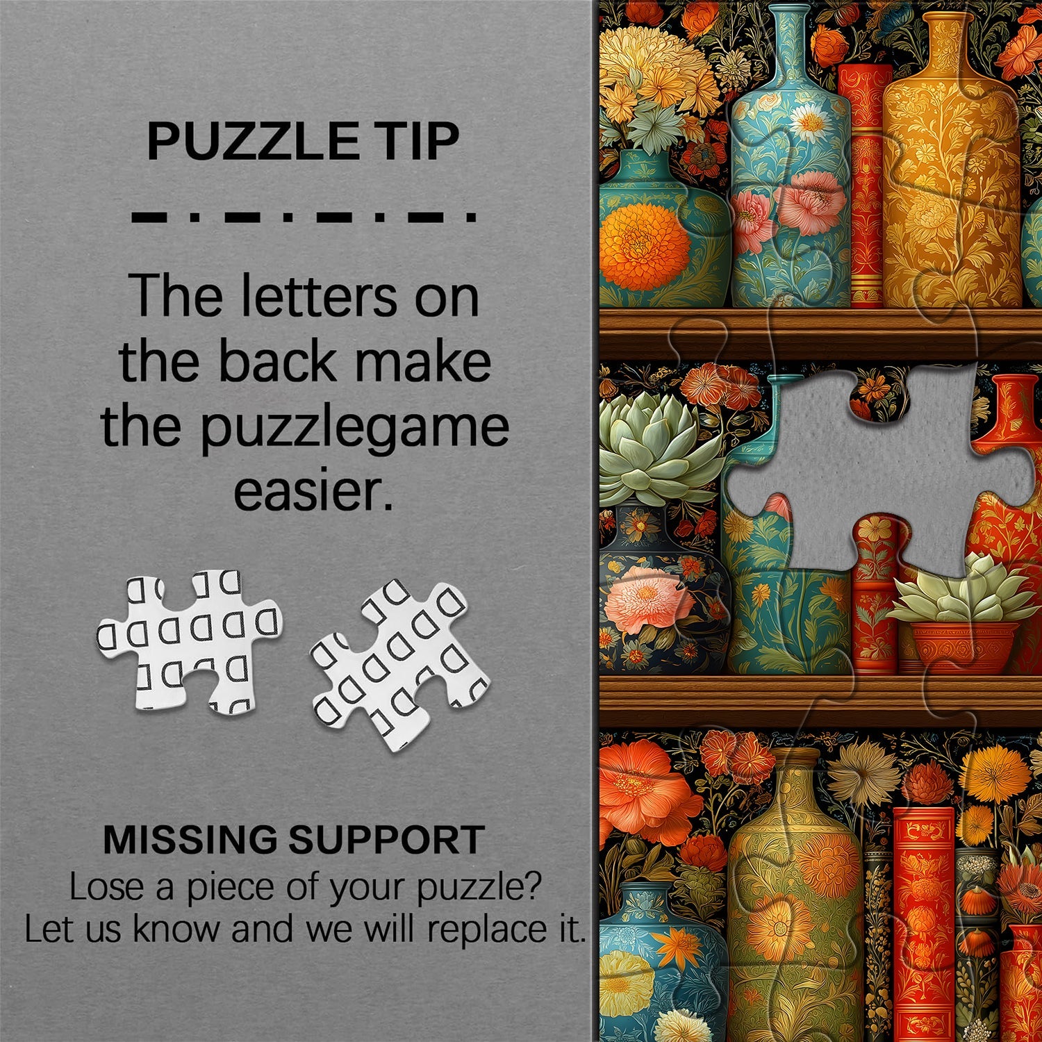 Blooming Bookshelf Jigsaw Puzzle 1000 Pieces