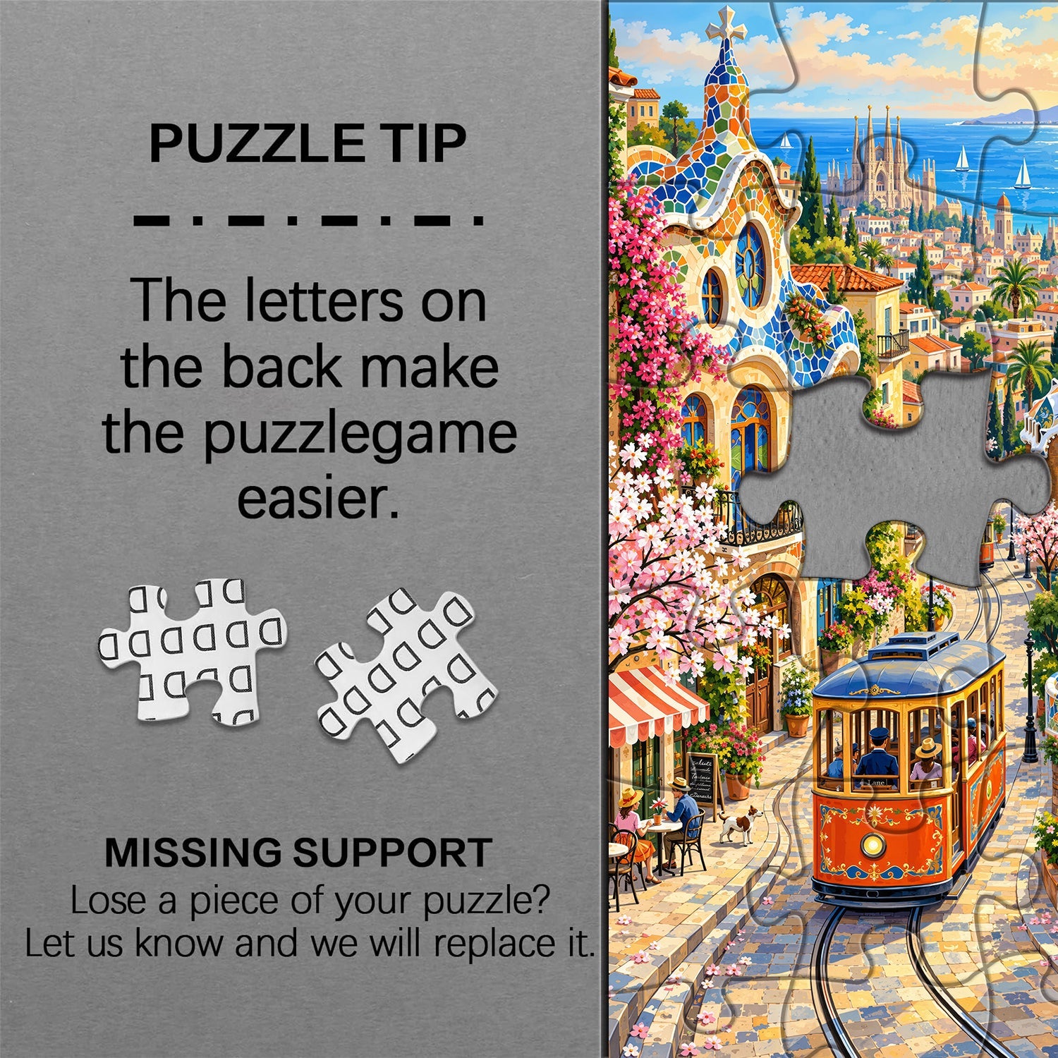Barcelona Spring Tram Jigsaw Puzzle 1000 Pieces