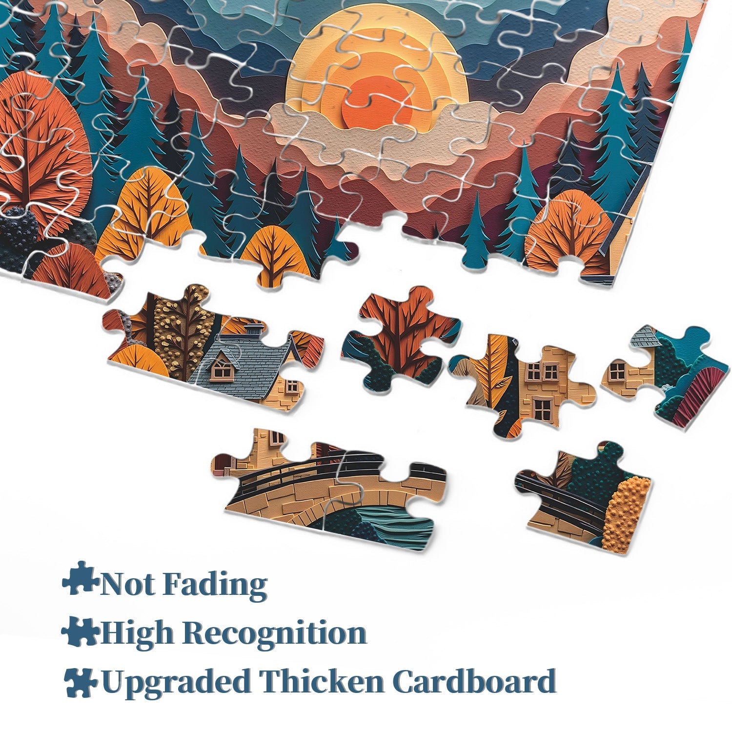 Golden Sunset Village Jigsaw Puzzle 1000 Pieces