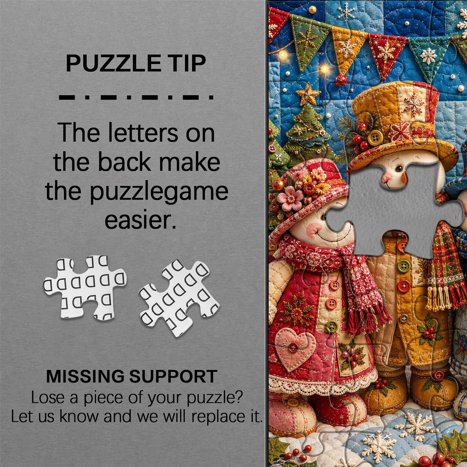 Patchwork Snow Pals Jigsaw Puzzle 1000 Pieces