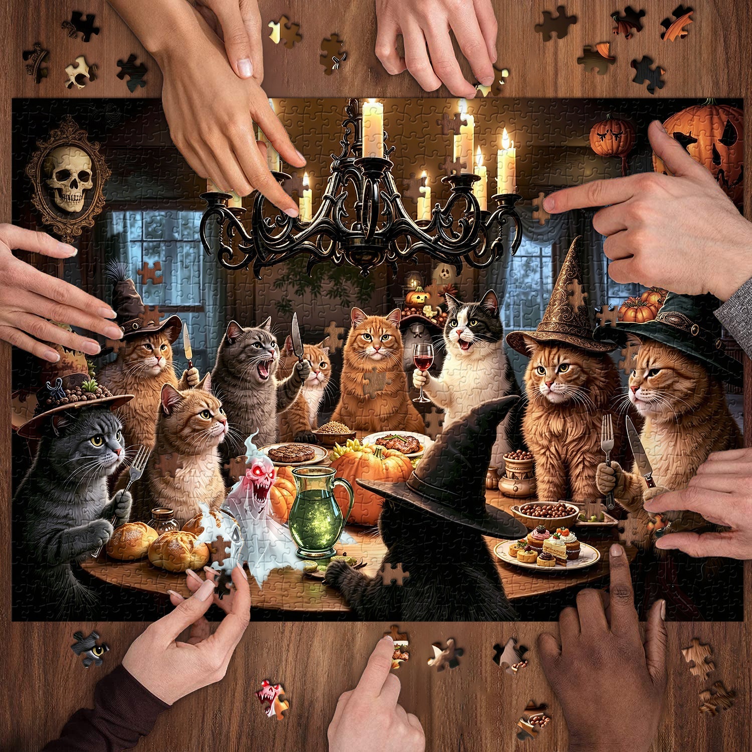 Halloween Feline Supper Jigsaw Puzzle 1000 Piece