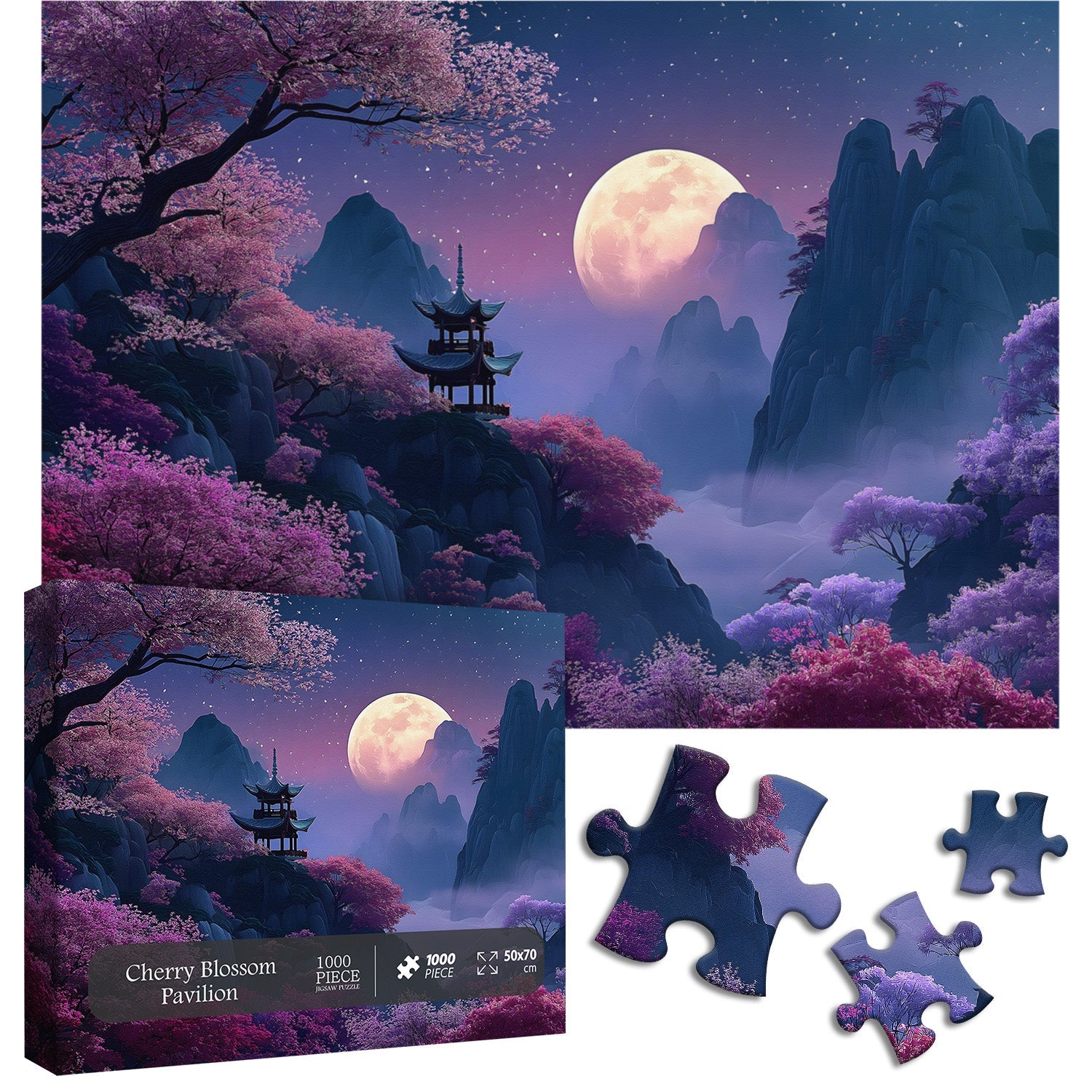 Cherry Blossom Pavilion Jigsaw Puzzle 1000 Pieces