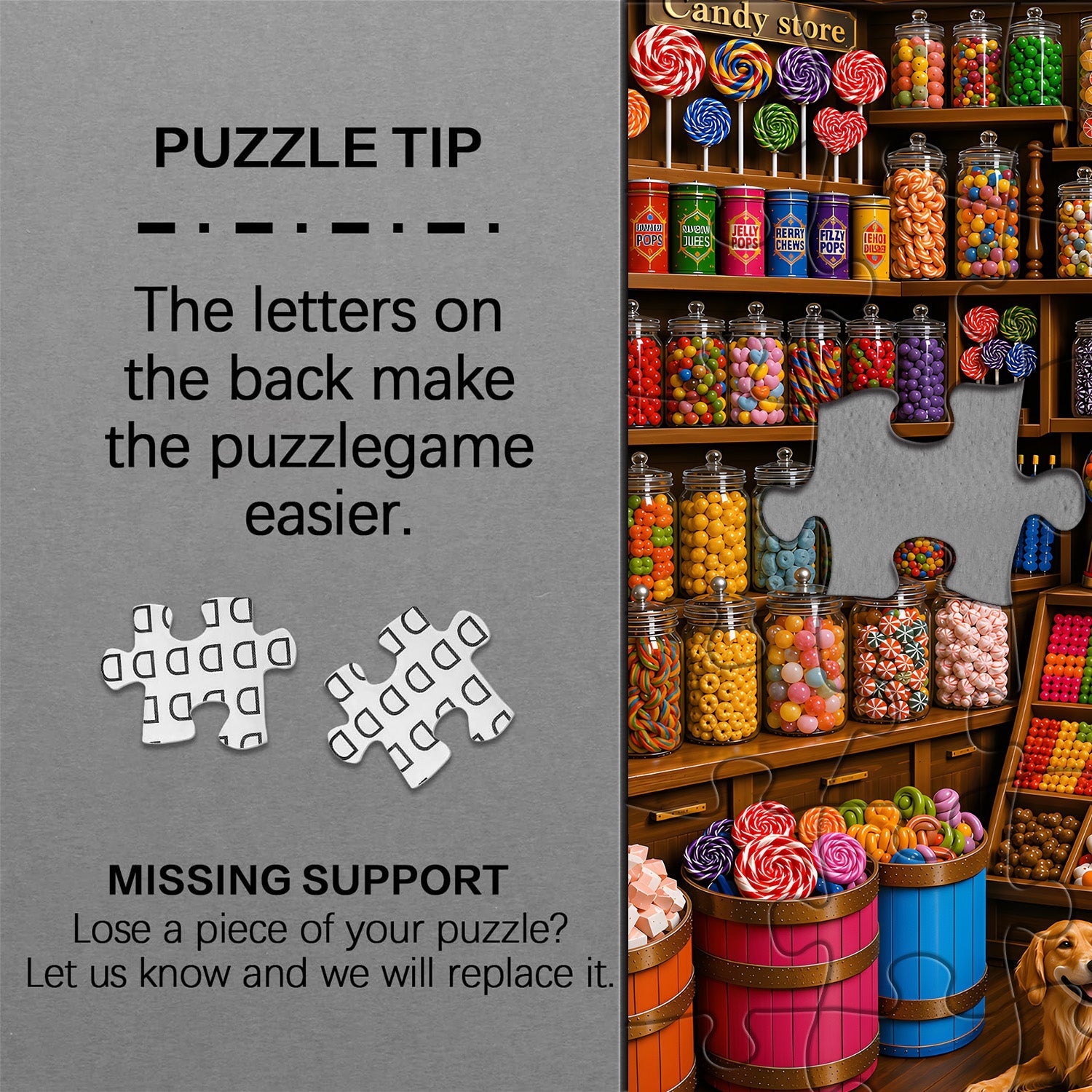 Candy Shop Pup Jigsaw Puzzle 1000 Pieces