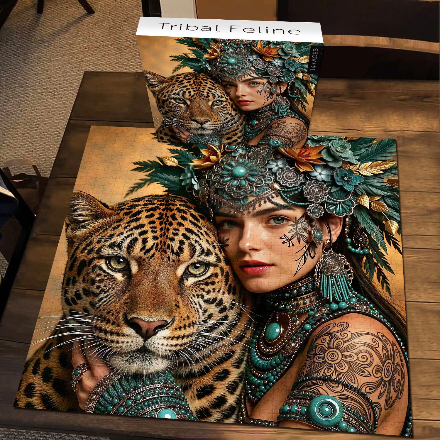 Tribal Feline Jigsaw Puzzle 1000 Pieces