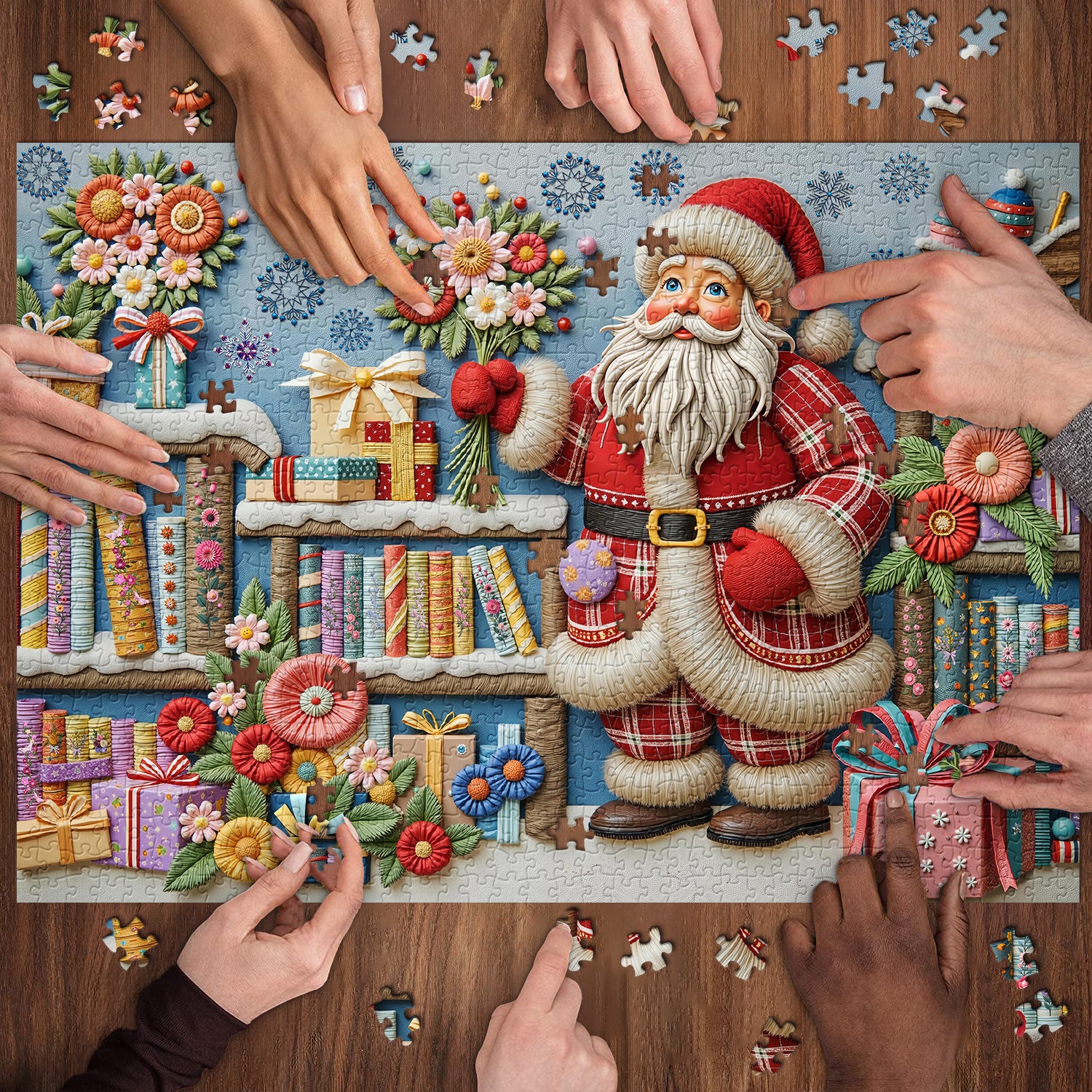 Santa’s Bloomed Blessing Jigsaw Puzzles 1000 Pieces