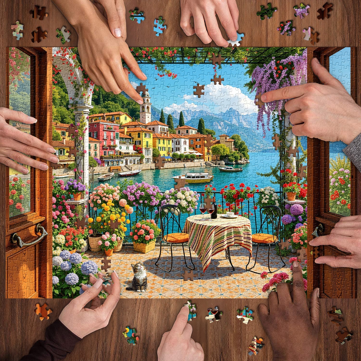 Flower-filled Lakeside Jigsaw Puzzle 1000 Pieces