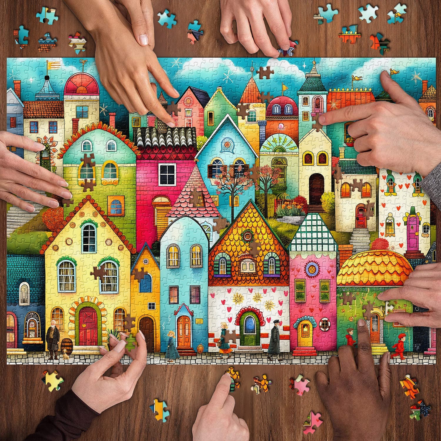 Colorful Town Jigsaw Puzzle 1000 Pieces