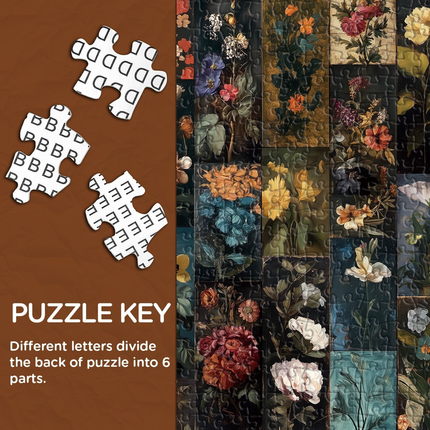 Puzzle de cabinet floral 1000 pièces