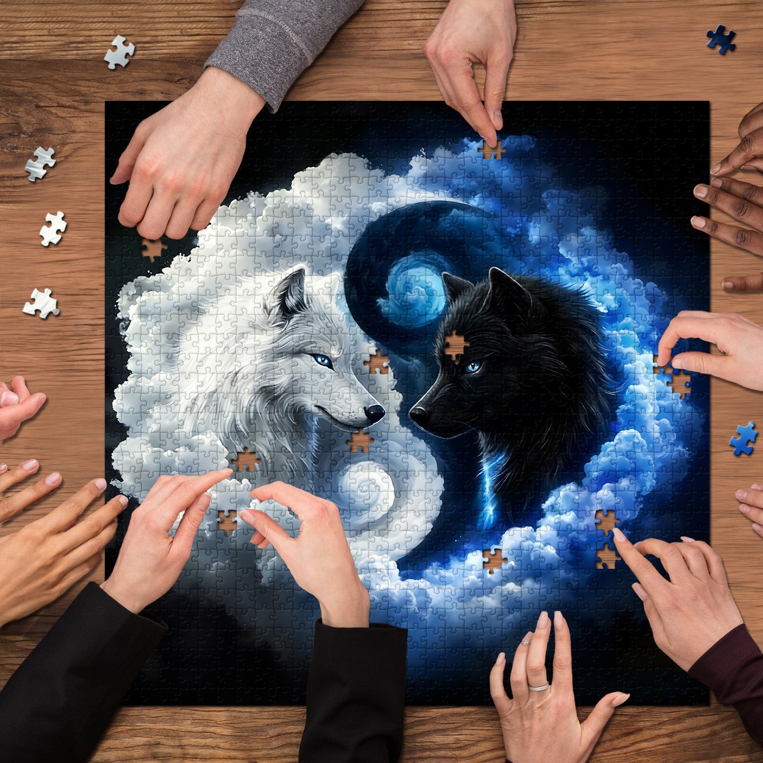 Yin Yang Wolves Jigsaw Puzzle 1000 Pieces