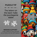 Cute Dog Fashion Hat Jigsaw Puzzle 1000 Pieces